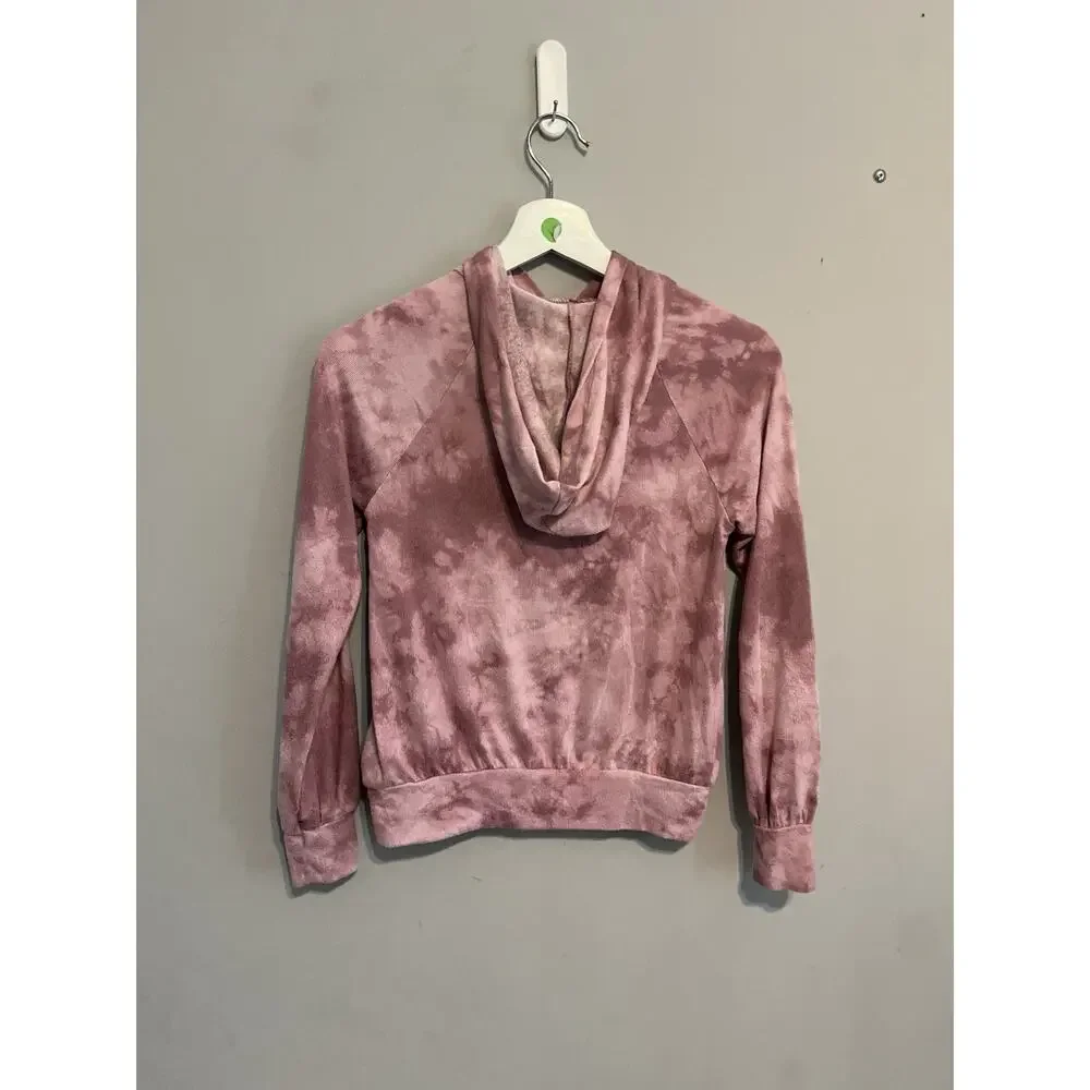 Abercrombie Kids Pink‎ Tie Dye Print Logo Light Weight Hoodie Girls 11/12